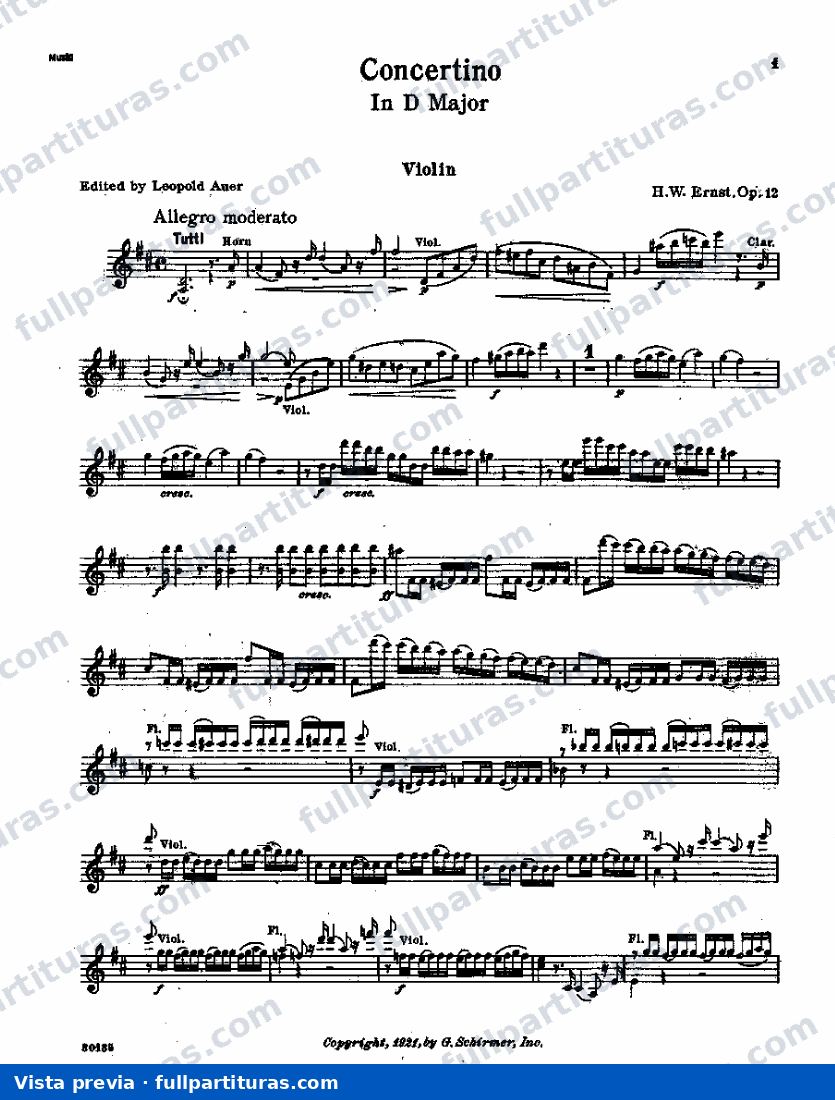 Concertino in D, Op.12 — preview