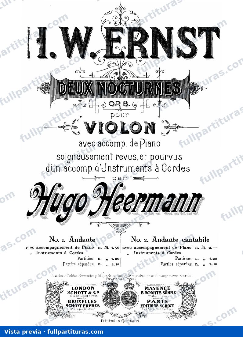Nocturnes for Violin and Piano, Op.8 — preview