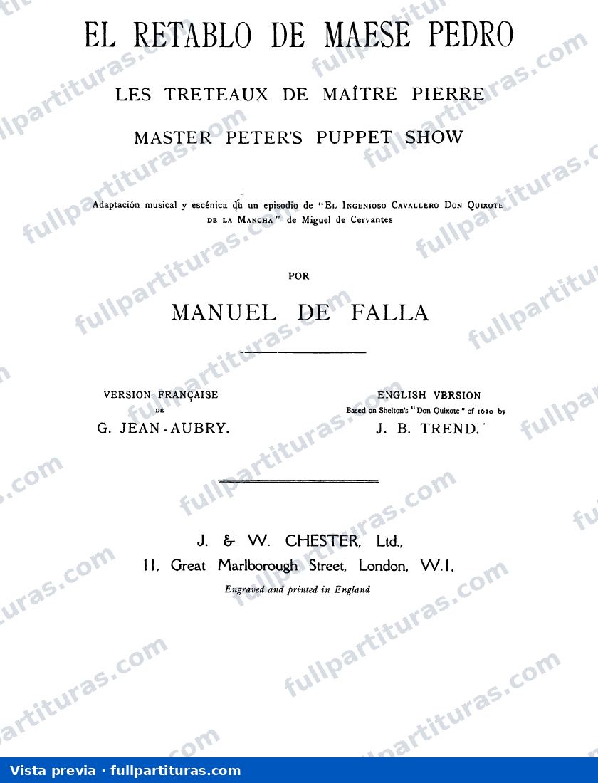 El retablo de Maese Pedro — preview