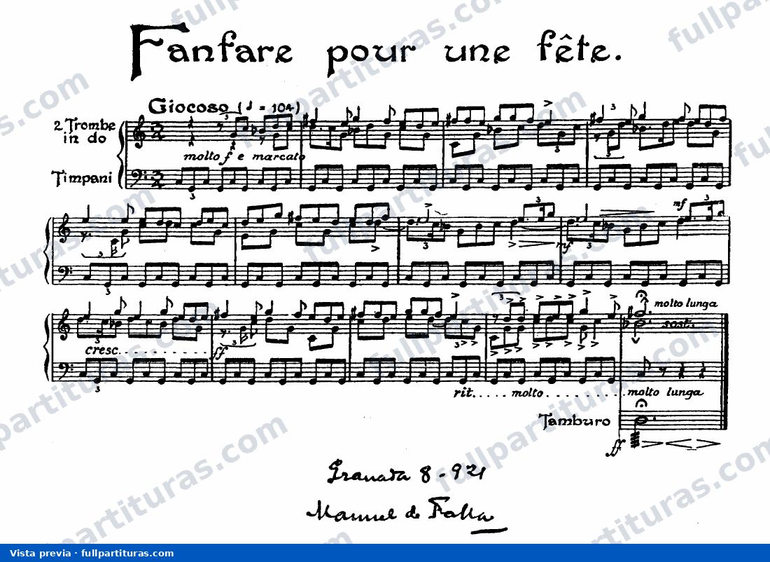 Fanfare pour une fête — Vorschau