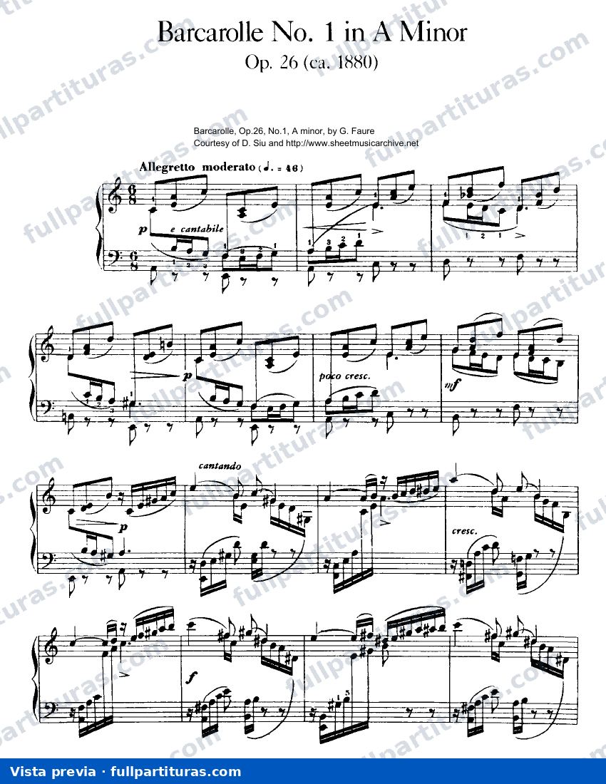 Barcarolle No.1, Op.26 — preview