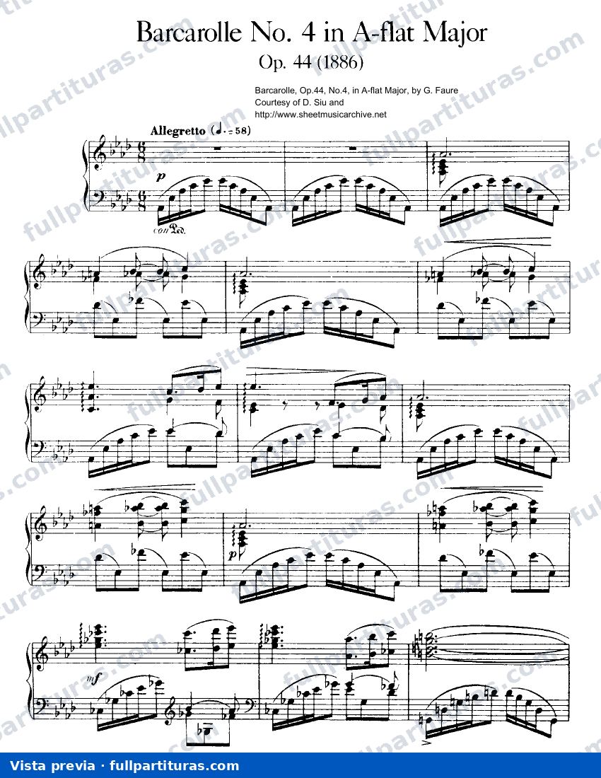 Barcarolle No.4, Op.44 — preview