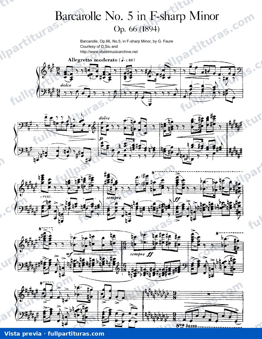 Barcarolle No.5, Op.66 — preview