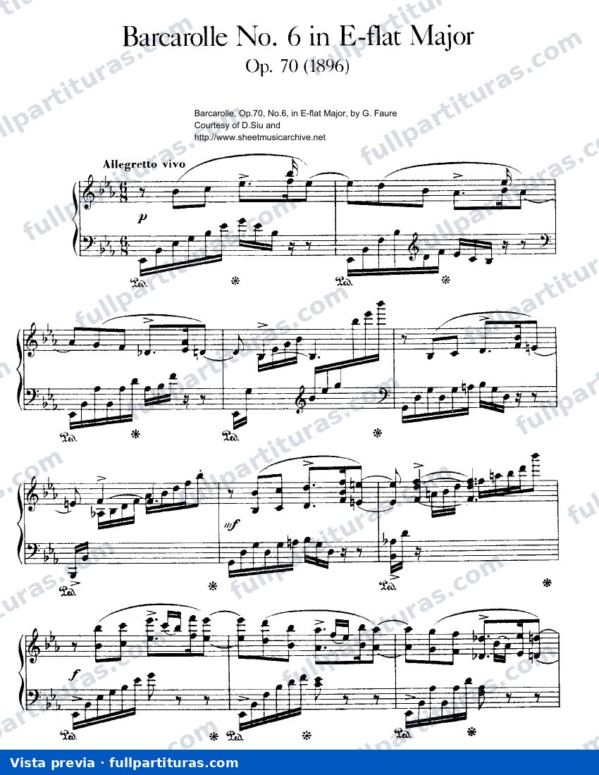 Barcarolle No.6, Op.70 — vista previa