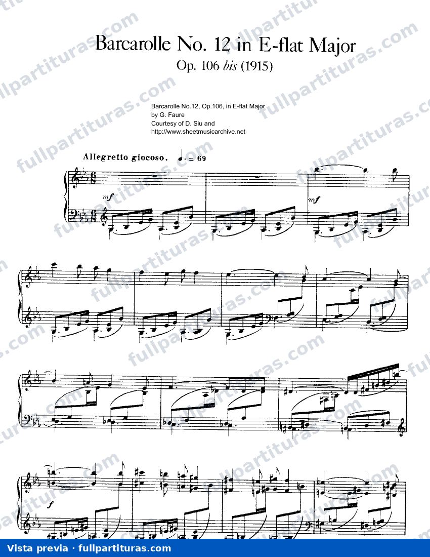 Barcarolle No.12, Op.106 — preview