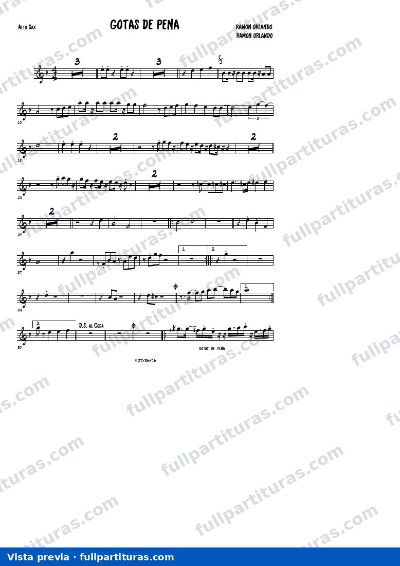 Gotas de pena (Saxofón Alto) — vista previa