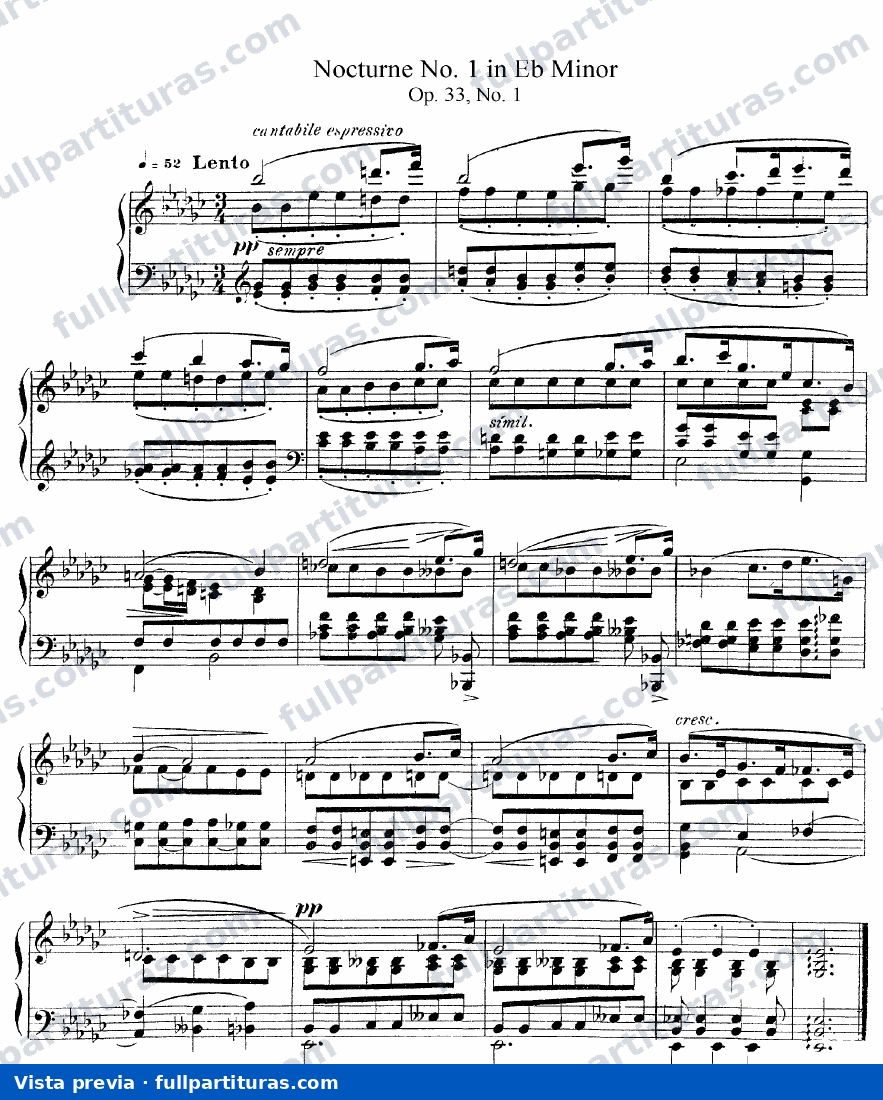 Nocturno Nº 1 in E-flat minor op.33 — preview