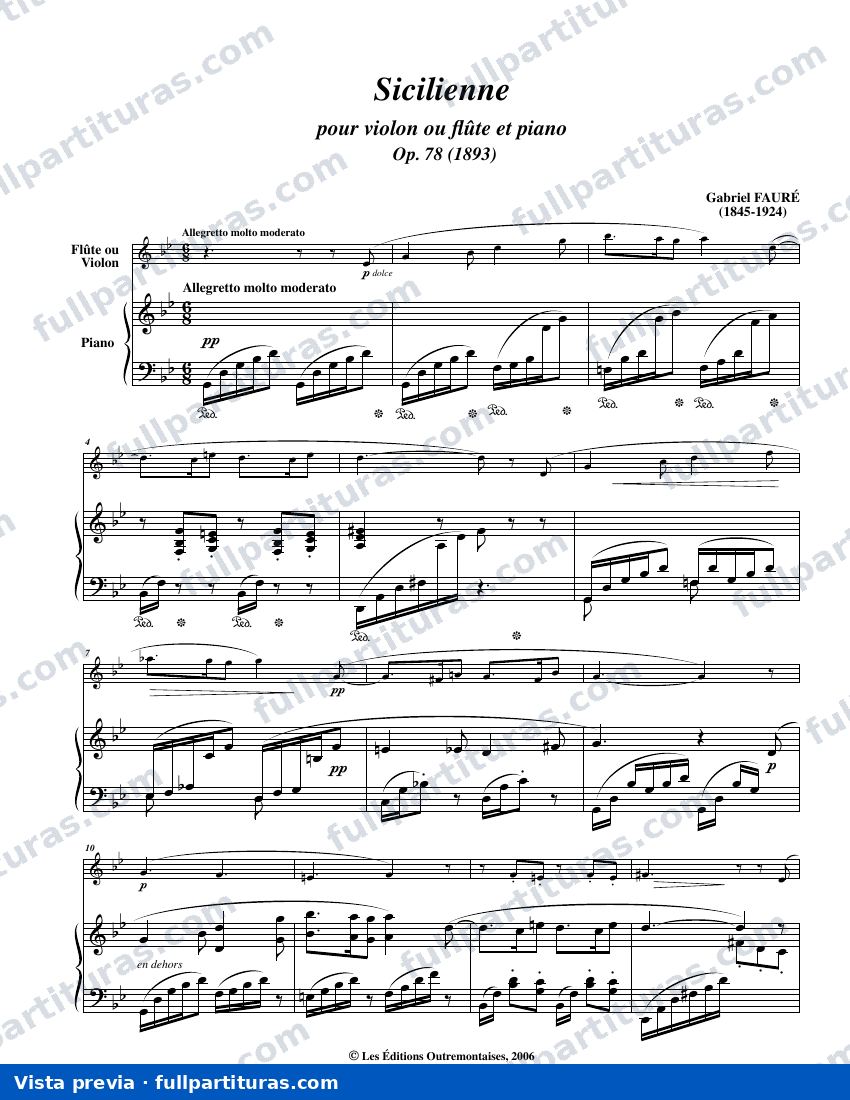 Versión para piano y flauta o violín — preview