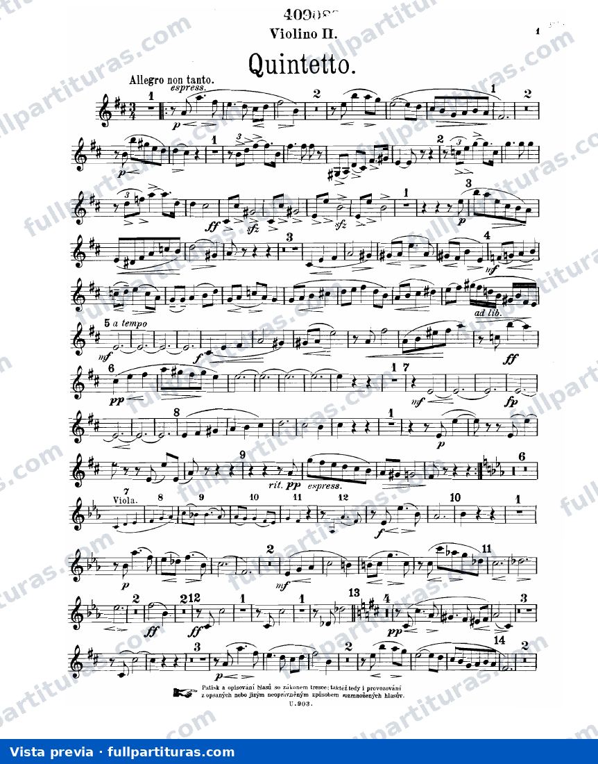 Quinteto, Op.42: 2º Violín — preview