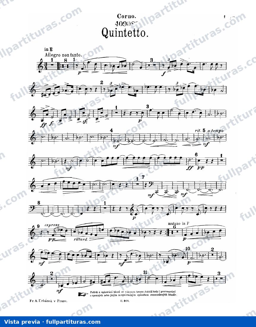 Quinteto, Op.42: Trompa — preview
