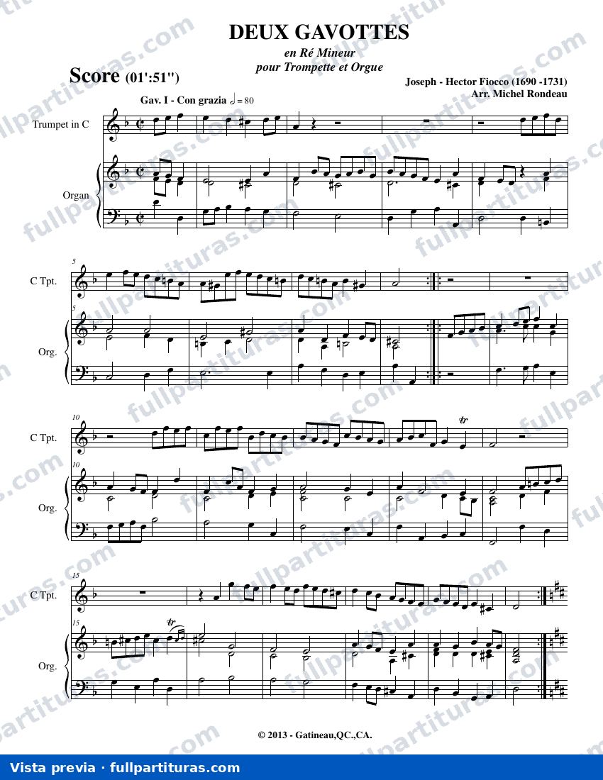 2 Gavotas para trompeta y órgano — preview