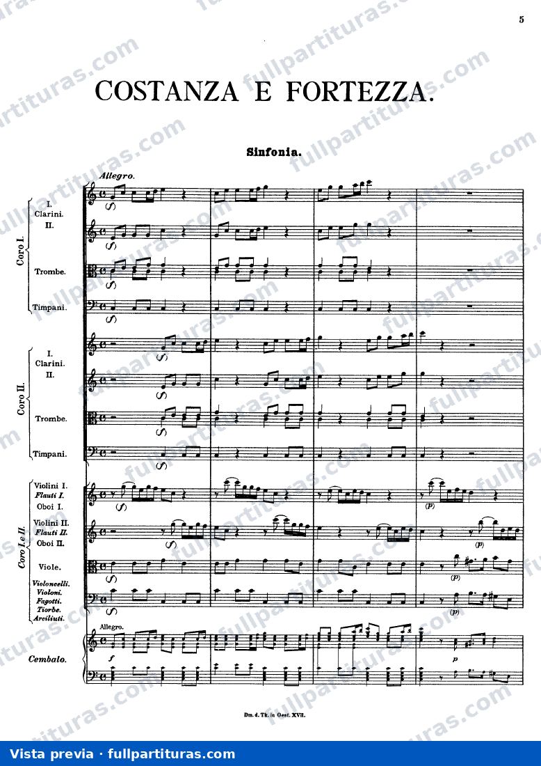 Costanza e fortezza, K.315: Acto 1 — preview