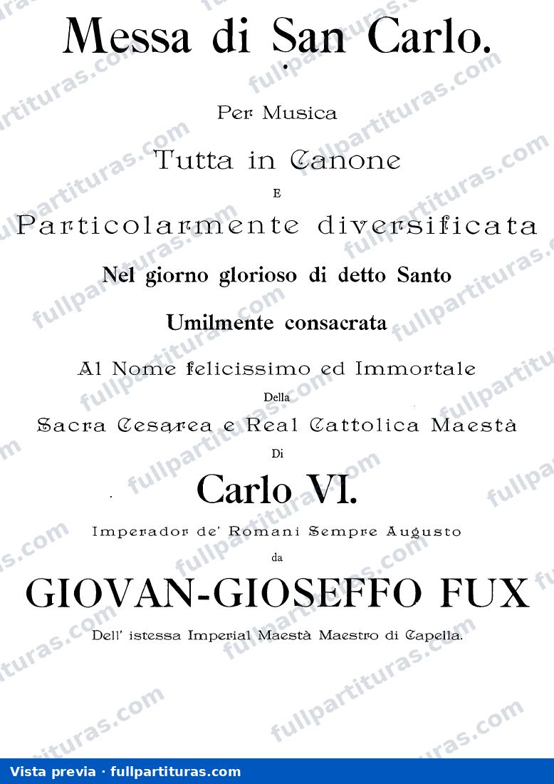 Messa di San Carlo, K.7 — preview