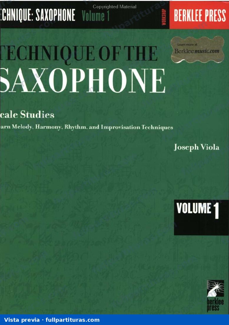 The Technique of the Saxophone Vol. 1 — preview