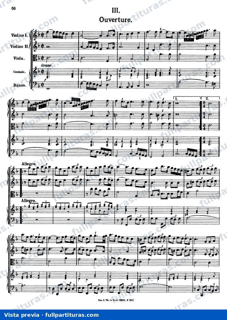 Overture in F major, K.354 — Vorschau