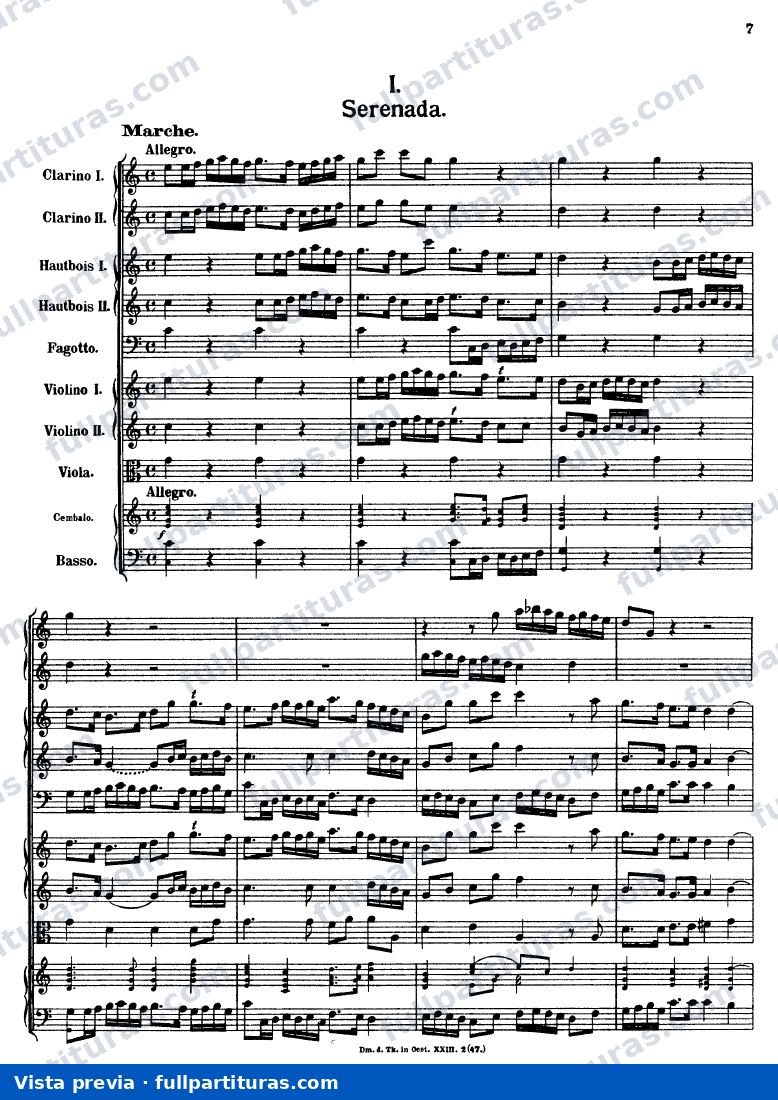 Serenade in C major, K.352 — preview