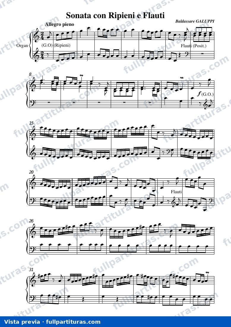 Sonata para Órgano con ripieni e flauti — preview