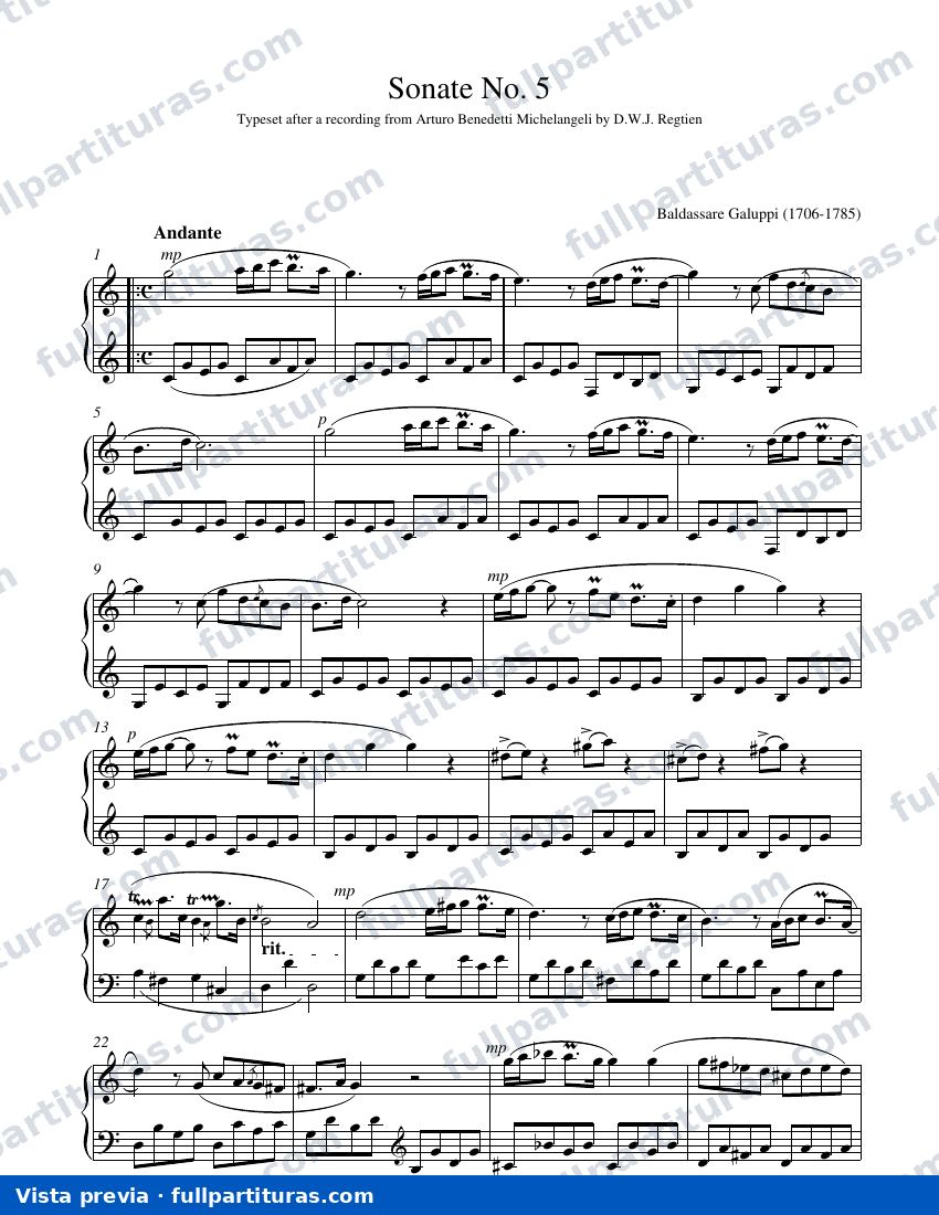 Sonata para Piano No.5 — preview