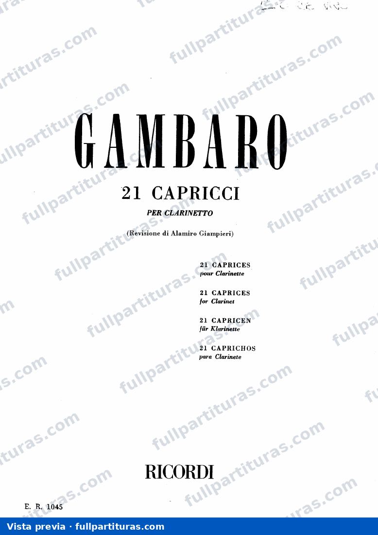 21 Caprices para clarinete — vista previa