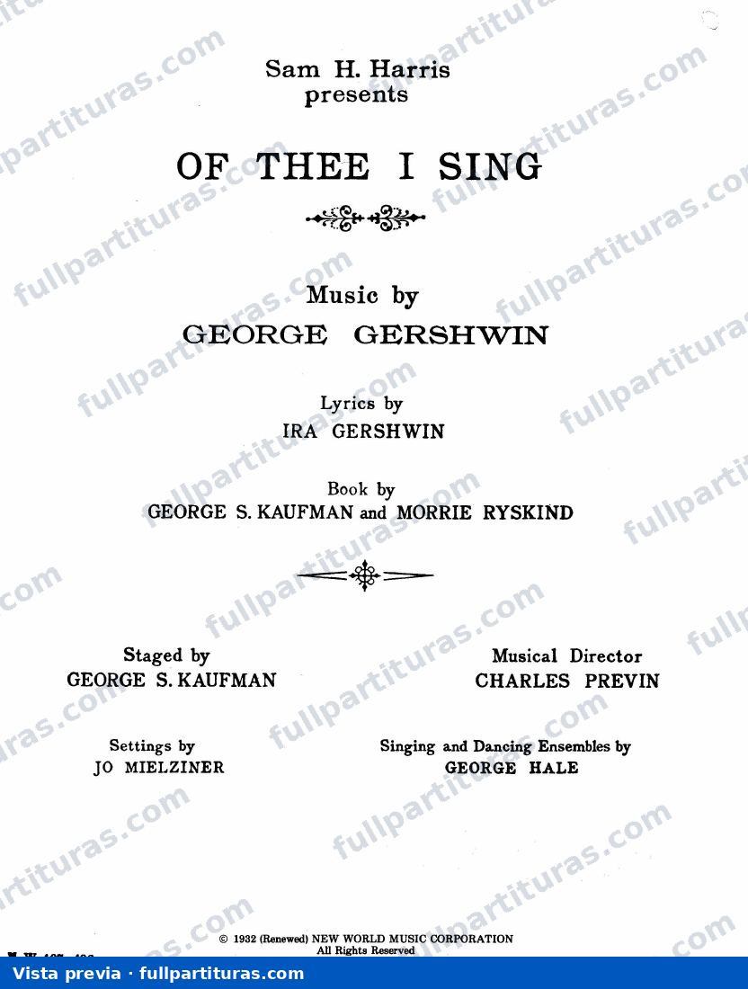 Of Thee I Sing — preview