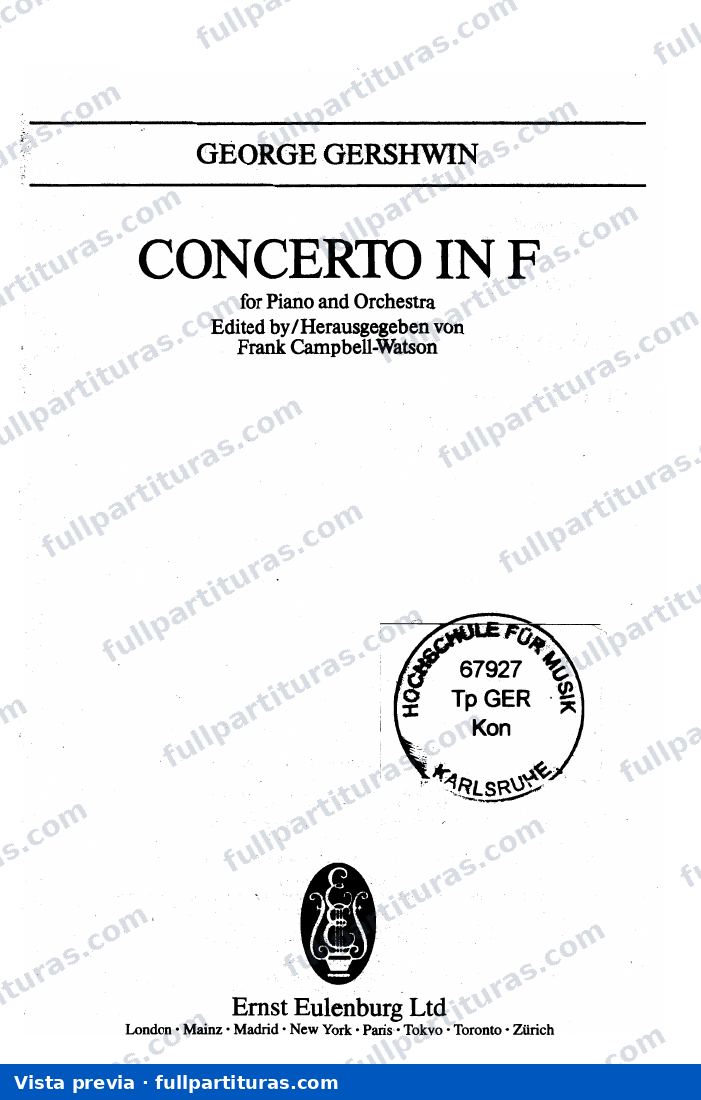 Piano Concerto in F — preview