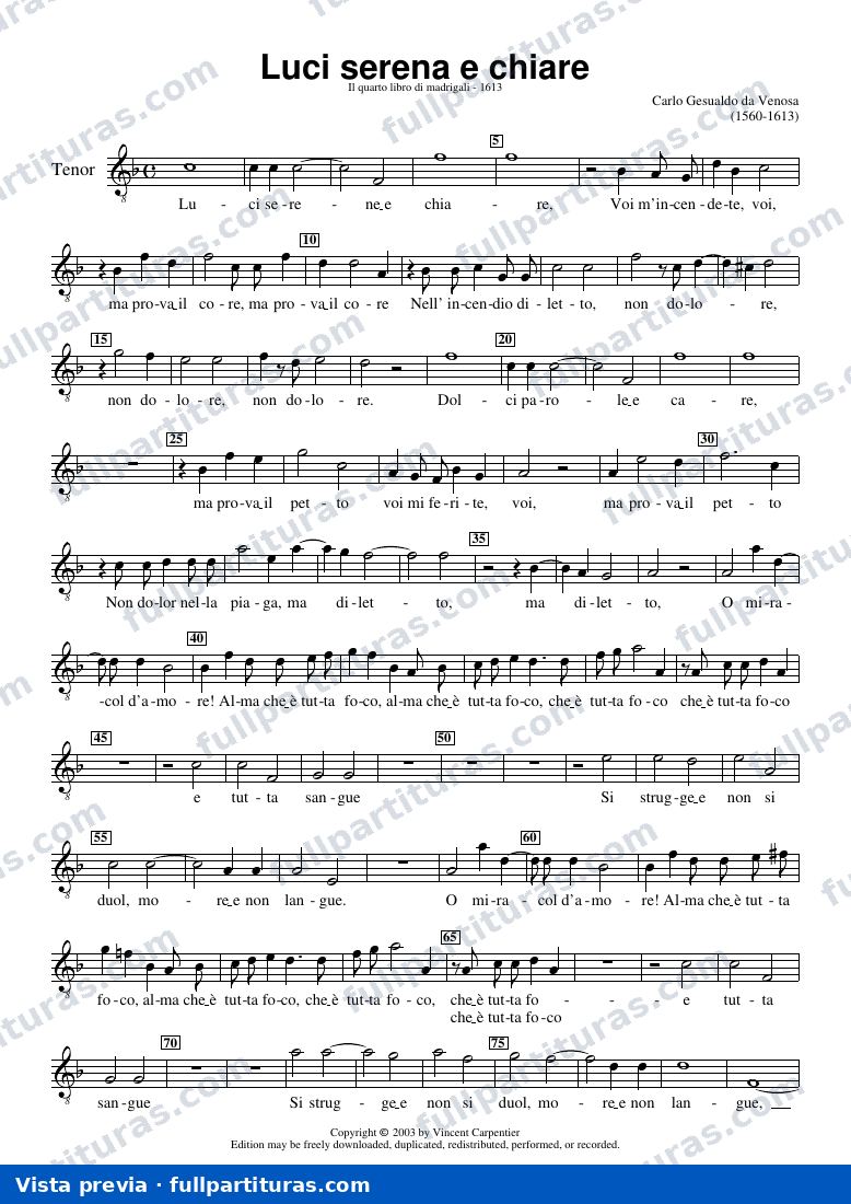 Il quarto libro di madrigali: Tenor — preview