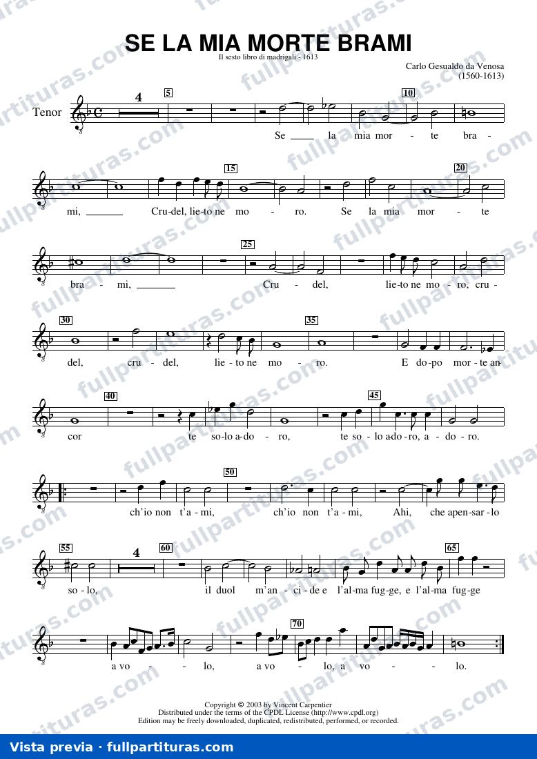 Il sesto libro di madrigali: Tenor — preview