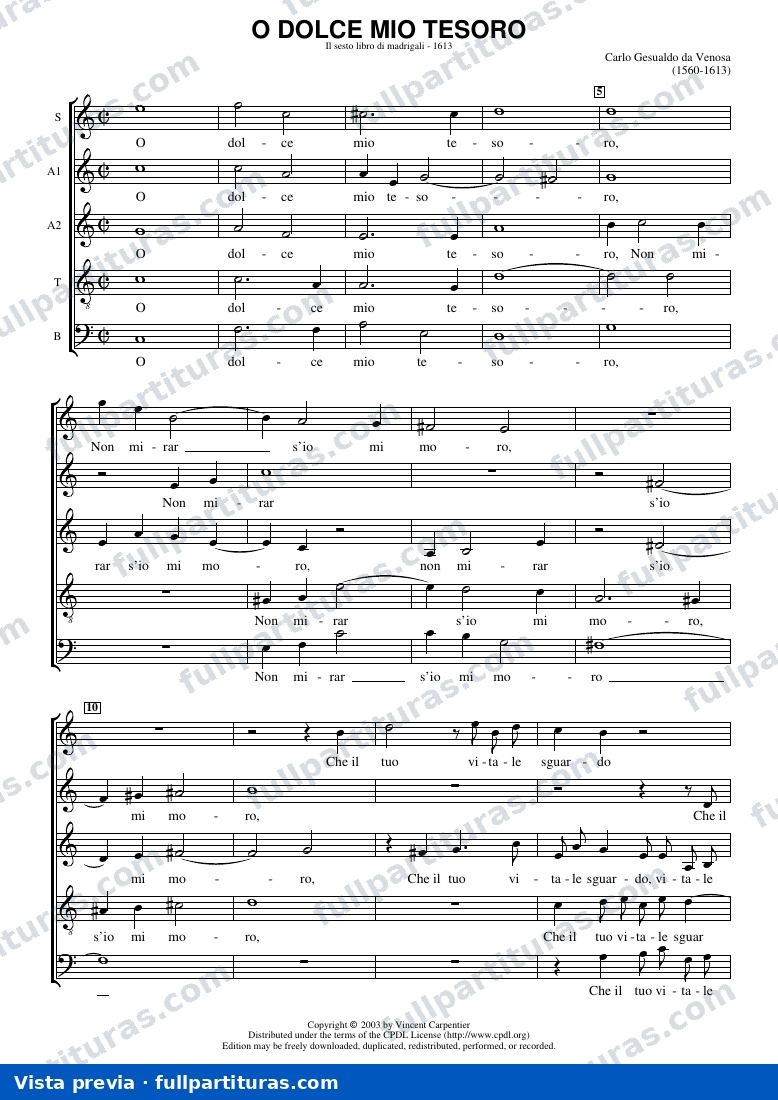 O Dolce mio tesoro — preview