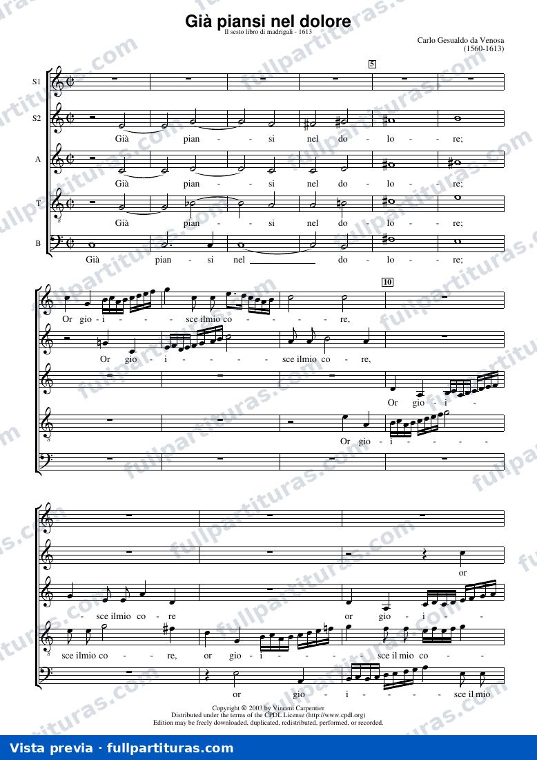 Già piansi nel dolore — preview