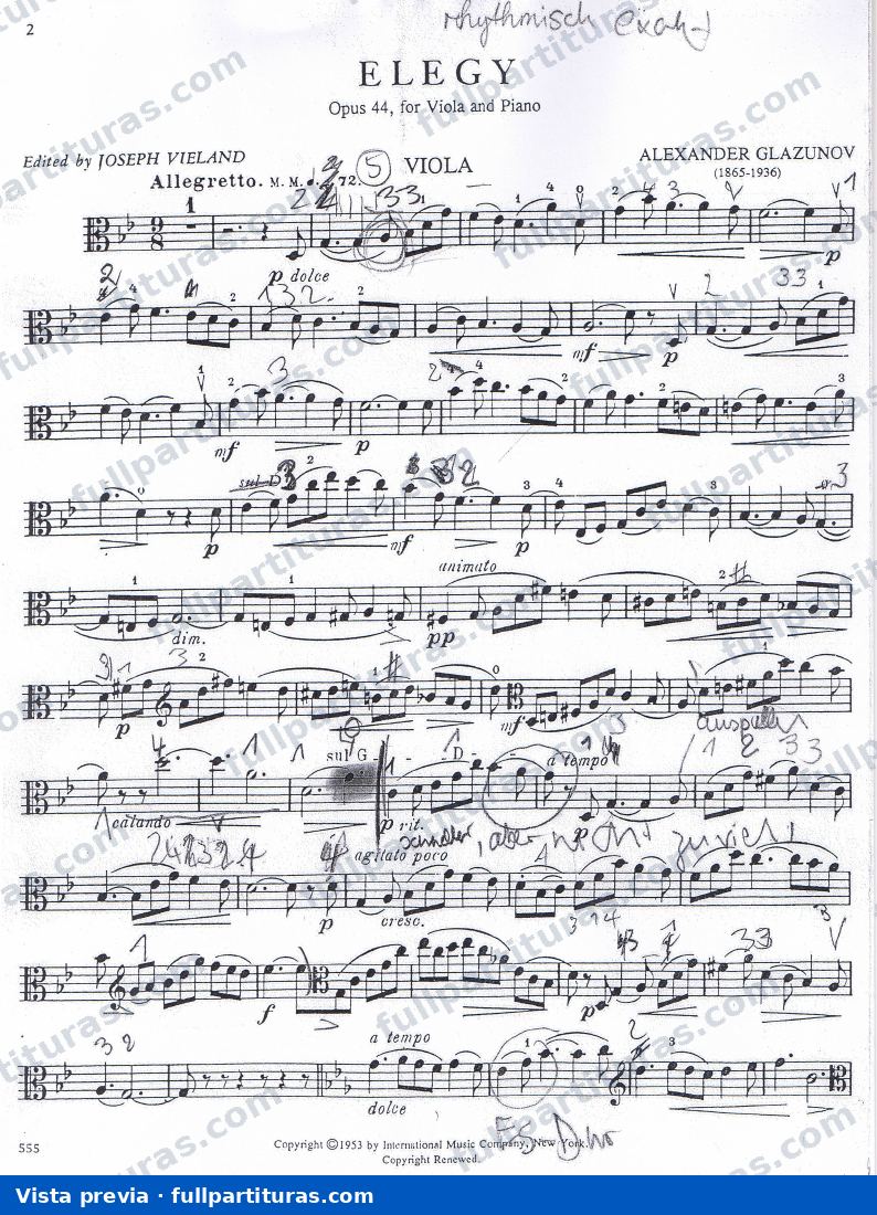 Elegía Op. 44 — preview