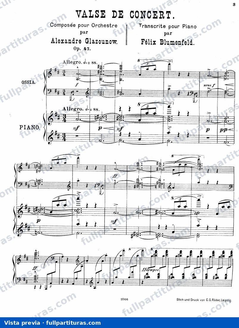 Concert Waltz Op. 47 — preview