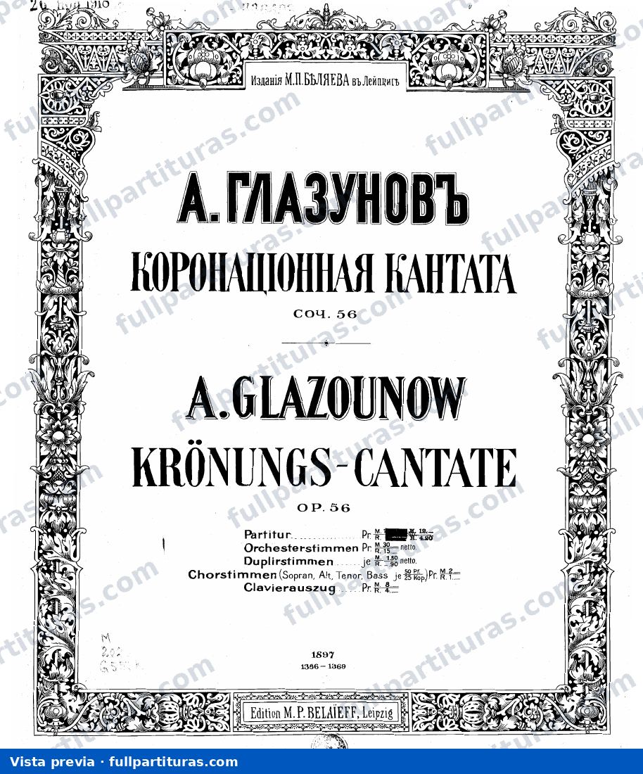Coronation Cantata Op. 56 — preview