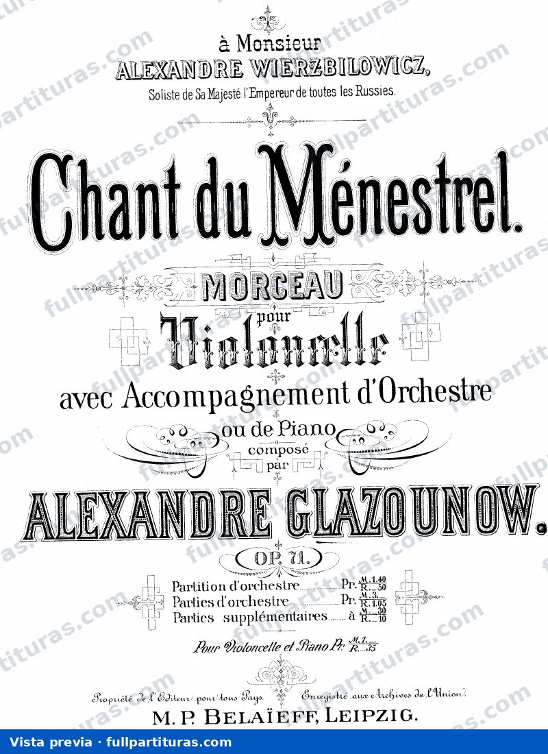 Chant du Ménestrel, Op.71 — preview