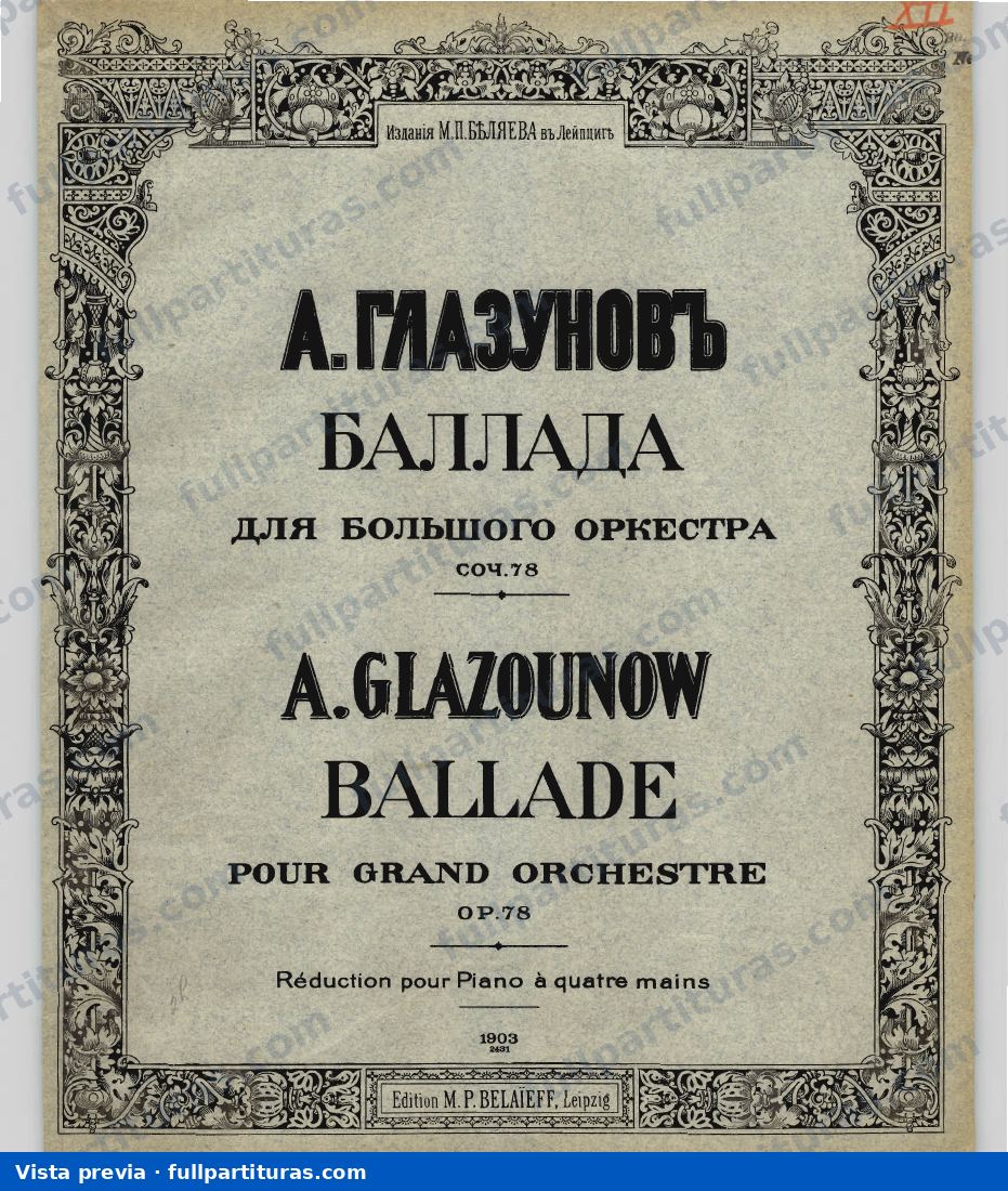 Balada en Fa Op. 78 — preview