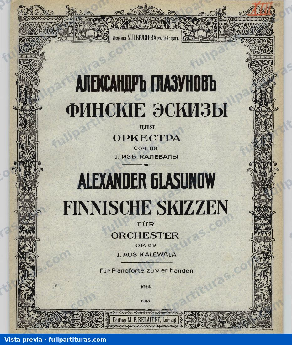 Finnish Sketches in E Op. 89 — preview
