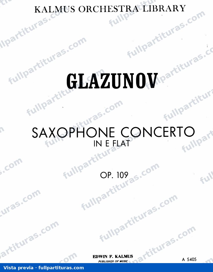 Saxophone Concerto in Eb Op. 109 — preview
