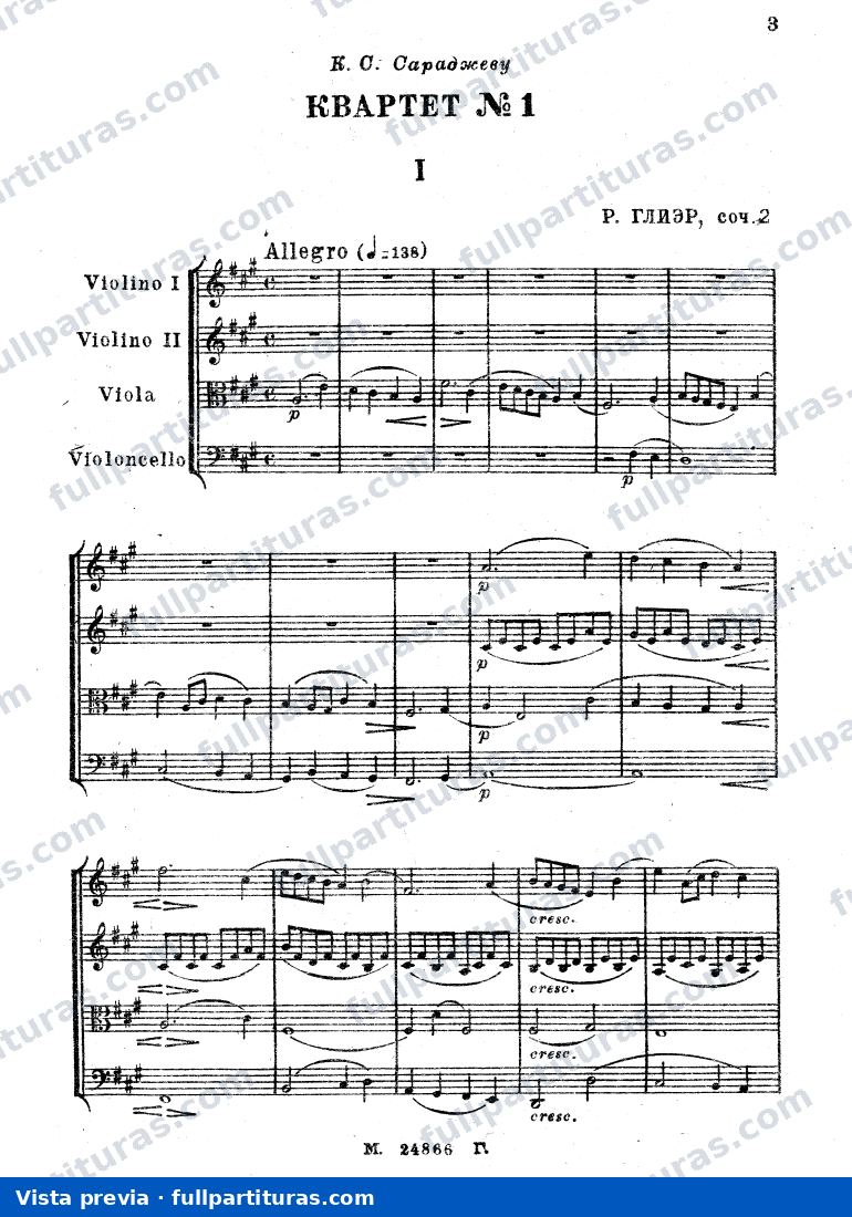 Cuarteto de cuerdas No.1, Op.2 — preview