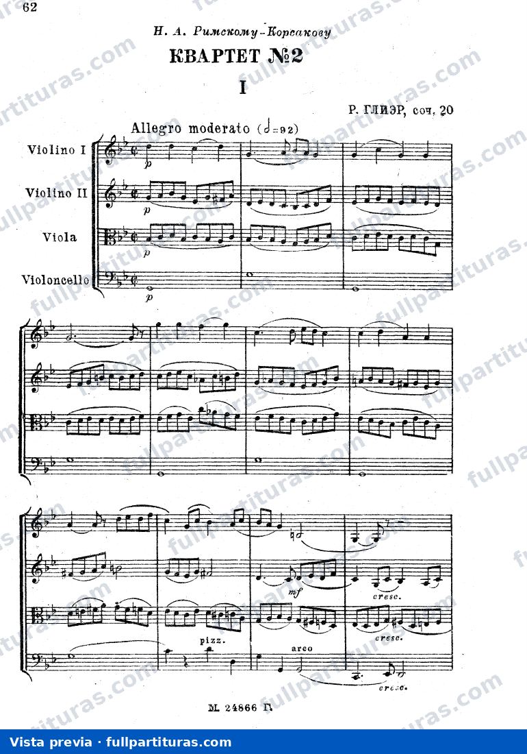 Cuarteto de cuerdas No.2, Op.20 — preview