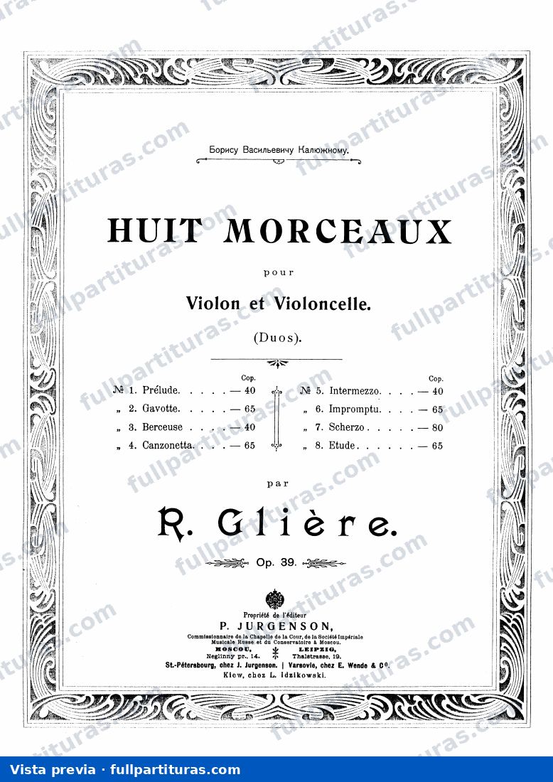 8 piezas, Op.39 — preview