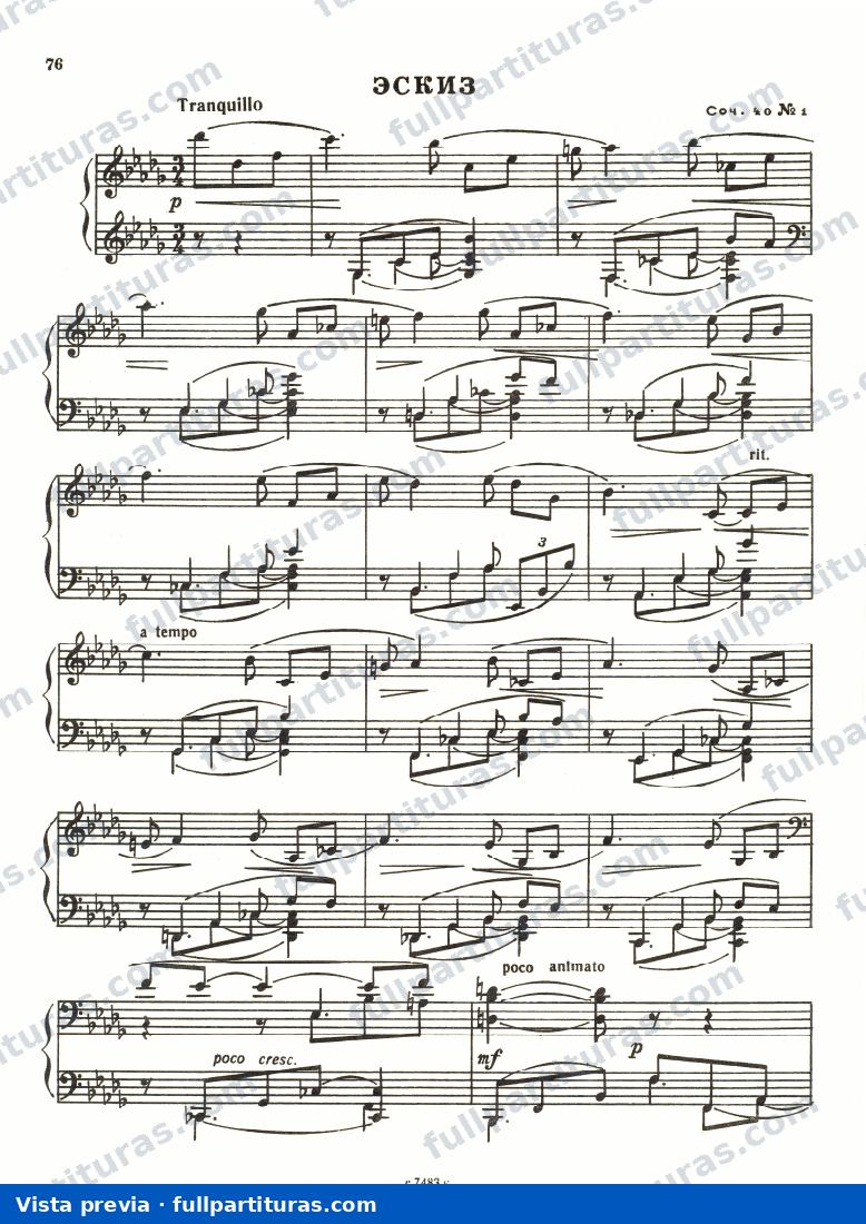 2 Esquisses, Op.40 — preview