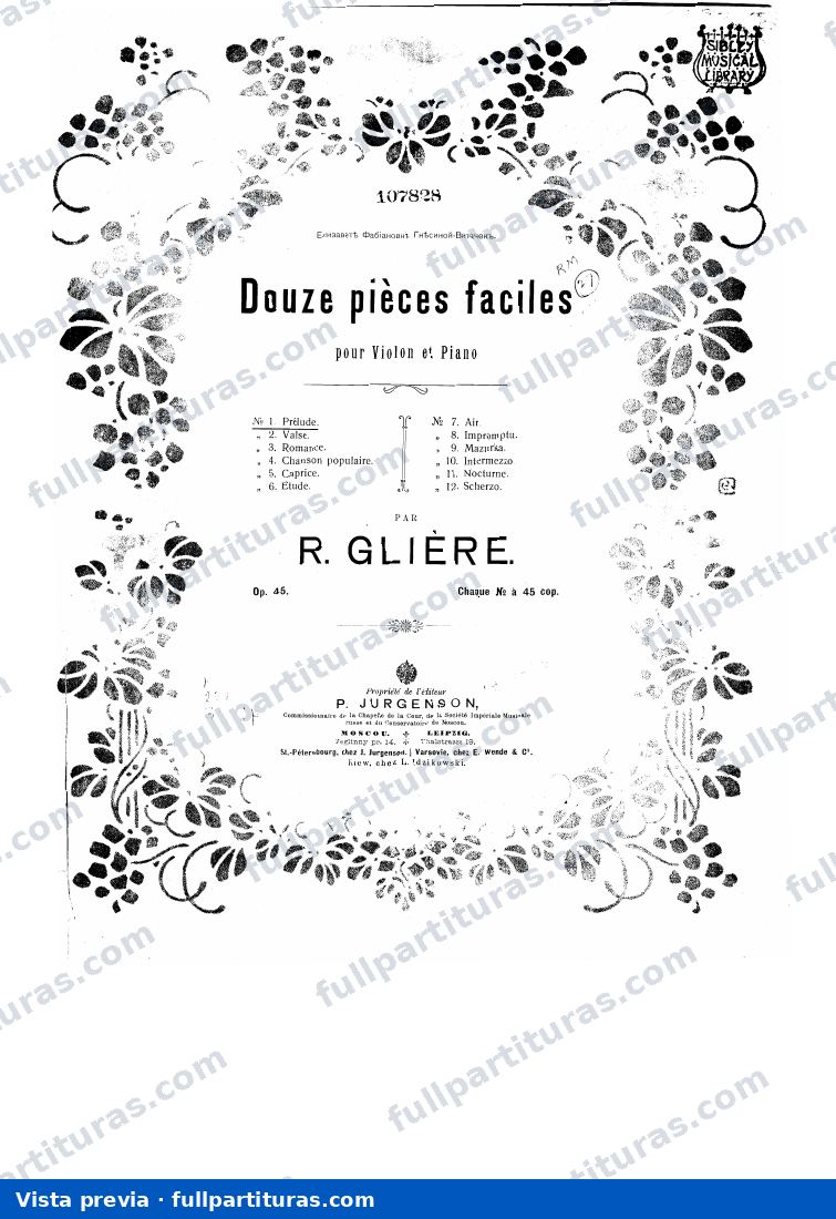 12 Piezas faciles para violín y piano Op.45 — preview