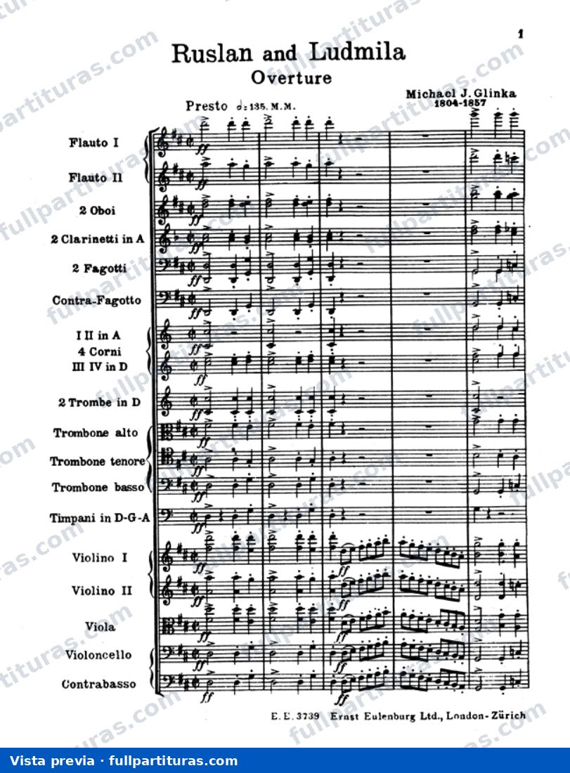Ruslan y Ludmila: Acto 1 y Overtura — preview