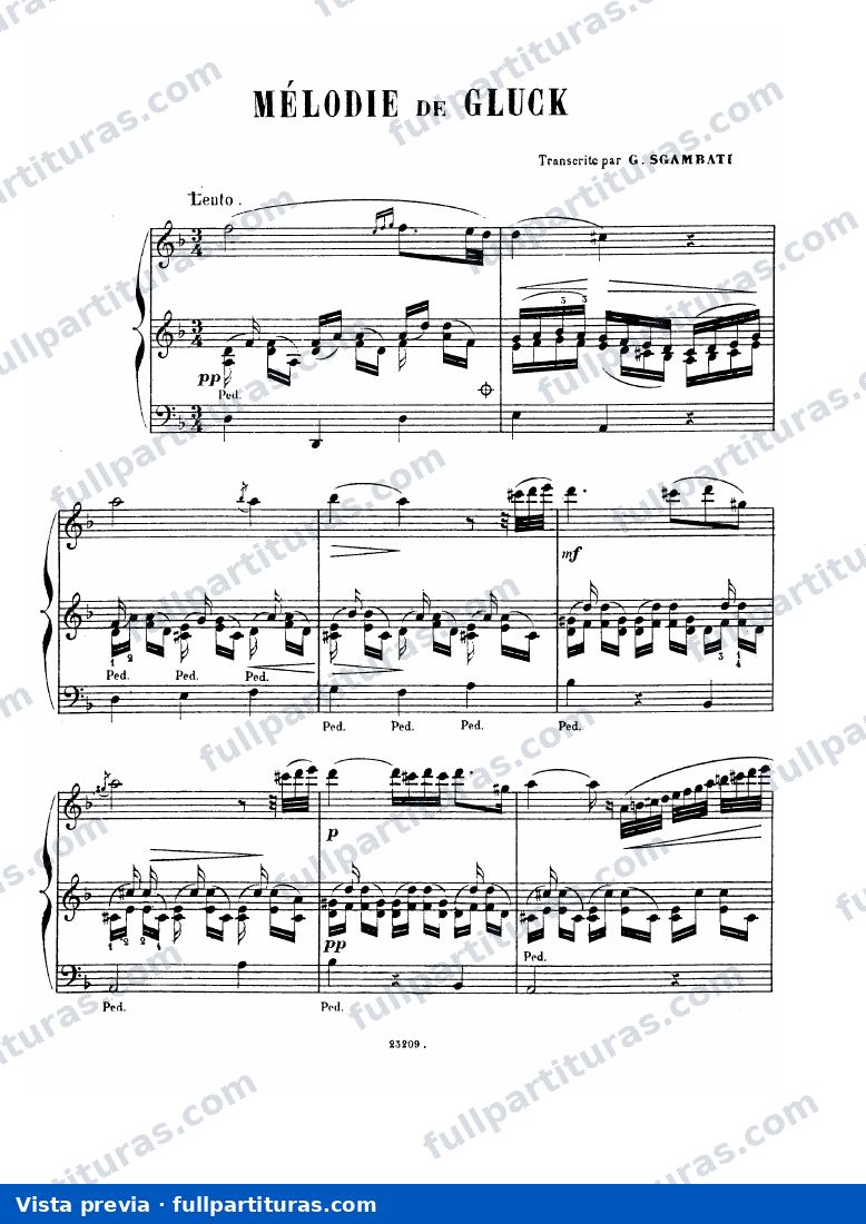 Alceste: Melodia de Orfeo para violín y piano — preview