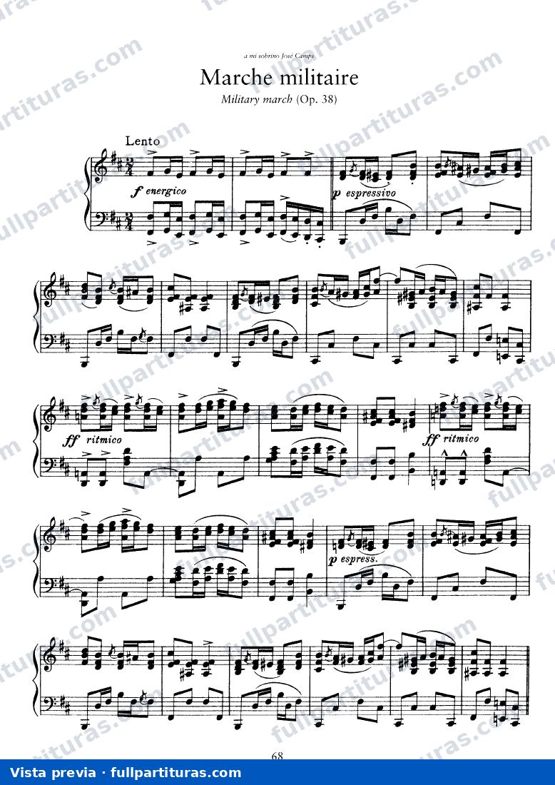 Marche Militaire, Op.38 — preview