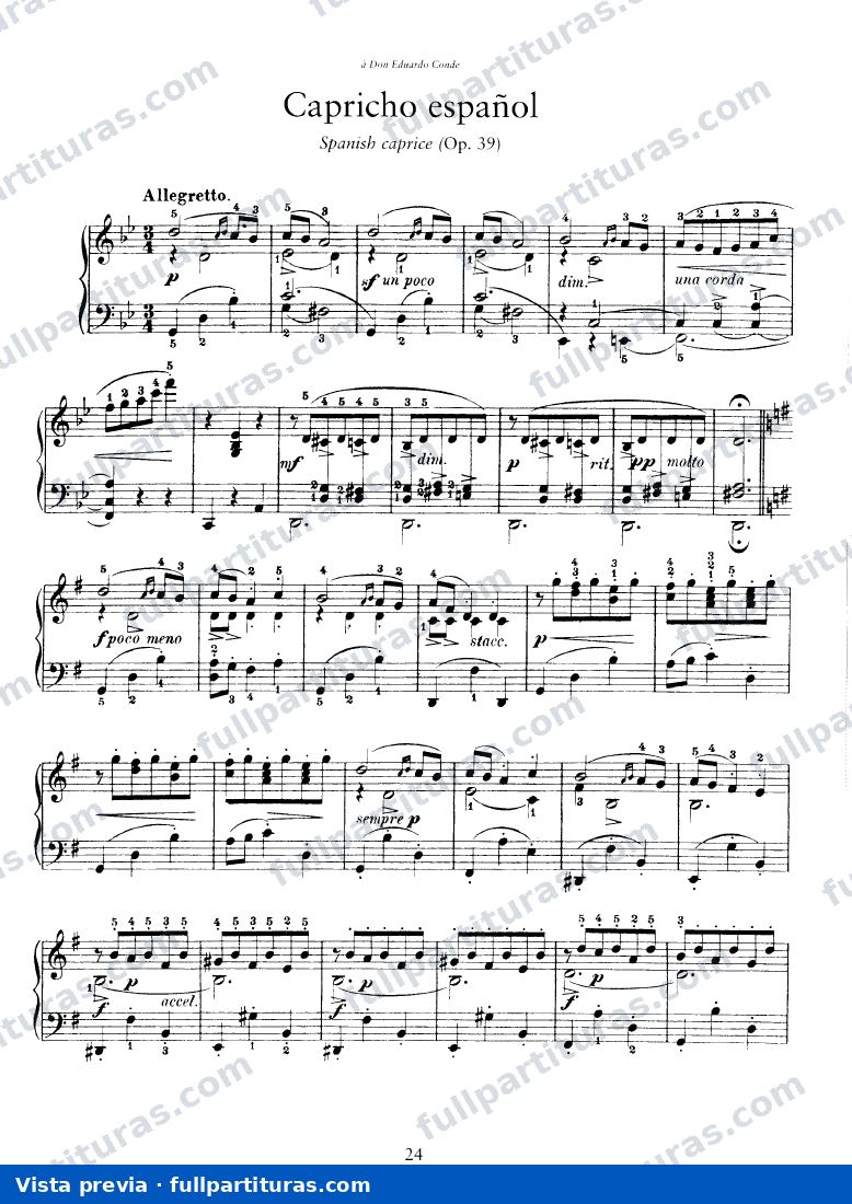 Capricho Español, Op.39 — vista previa