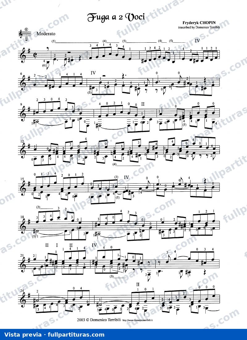 Chopin: Fuga a dos voces — vista previa