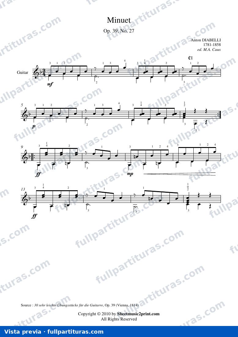 Pequeñas piezas para principiantes Op.39: nº 27 Minuet — preview