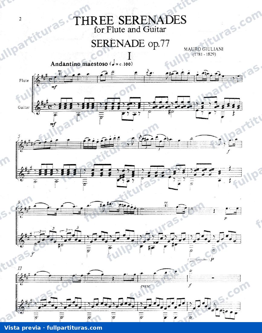 Op. 85: Tres Serenatas para Flauta y Guitarra — preview