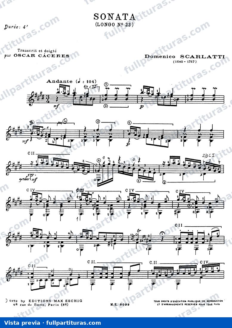 Scarlatti: Sonata en Mi M L 23 — preview