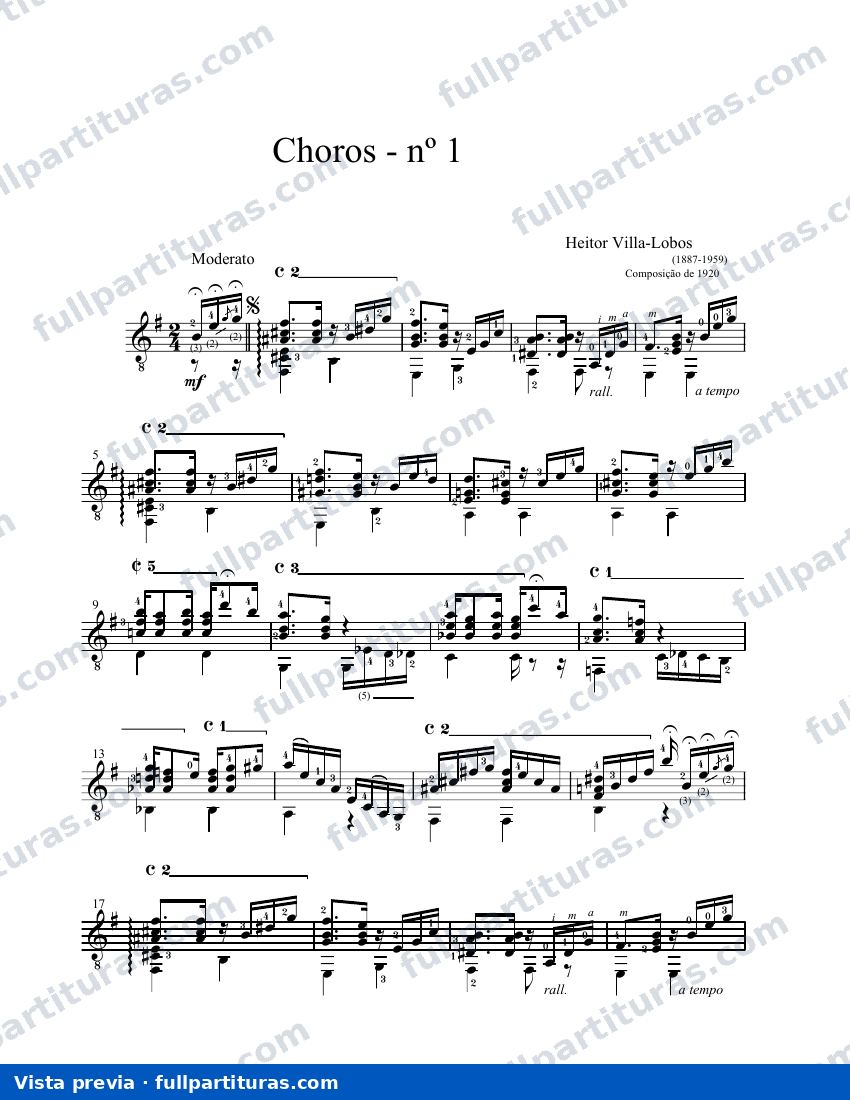 Villa-Lobos: Choro Nº 1 — preview